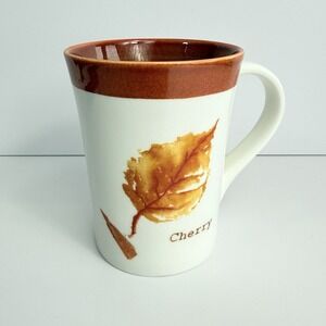 Starbucks Cherry Leaf Ceramic Mug 2007 Fall Autumn Tree Nature 13 oz